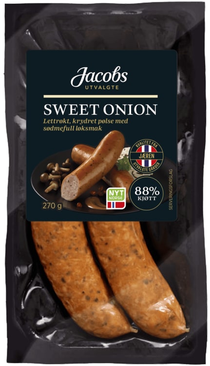 Pølse Sweet Onion 270g A.idsøe/jacobs Utvalgte