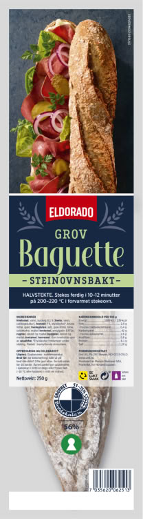 Baguette Grov Steinovnsbakt 250g Eldorado