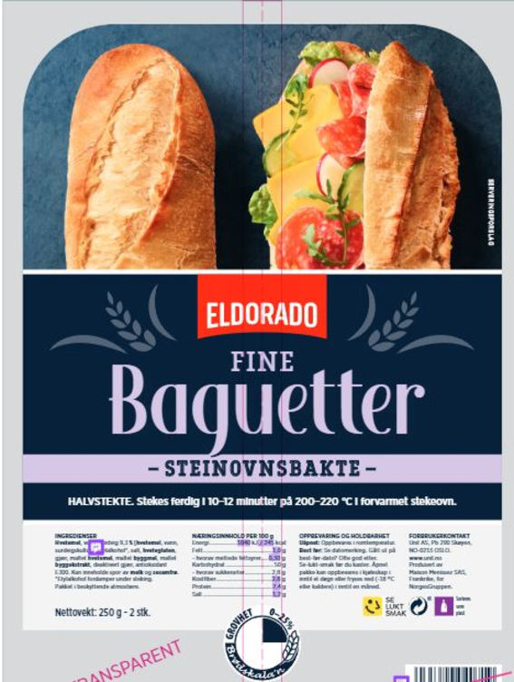 Baguette Fin Steinovnsbakt 2x125g Eldorado