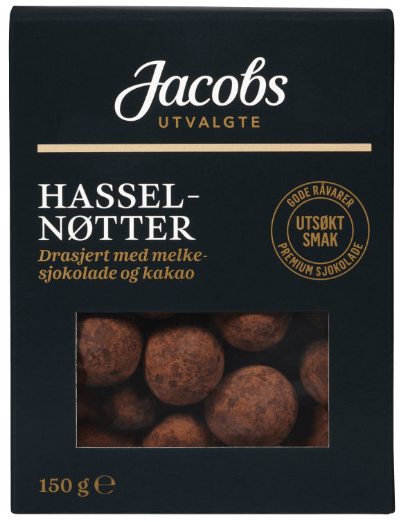 Hasselnøtter m/Sjokoladetrekk&Kakao 150g