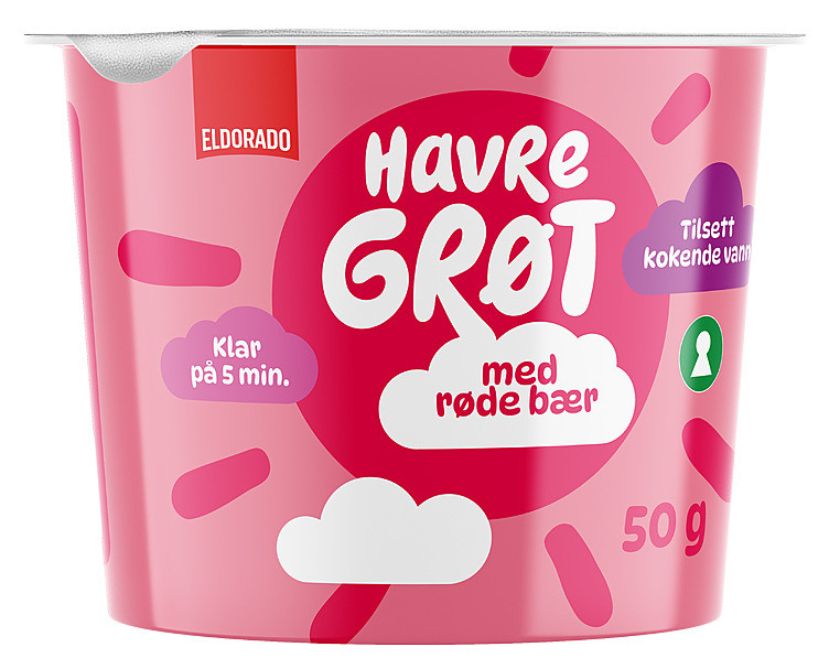Havregrøt med Røde Bær & Kardemomme 50g Eldor