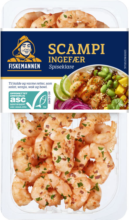 Scampi Ingefær Asc 170g Fiskemannen