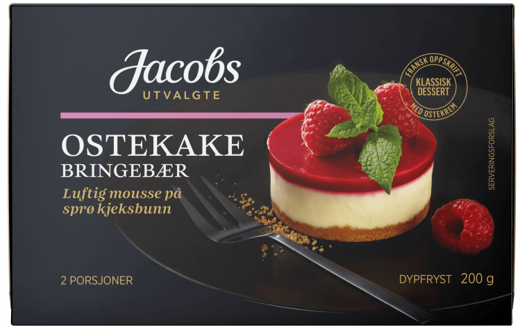 Ostekake Porsjon m/bringebær 200g Jacobs Utvalgte