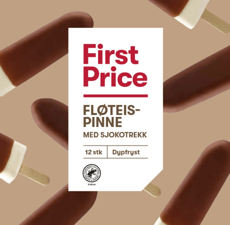 Fløteispinne m/sjokotrekk 12stk First Price