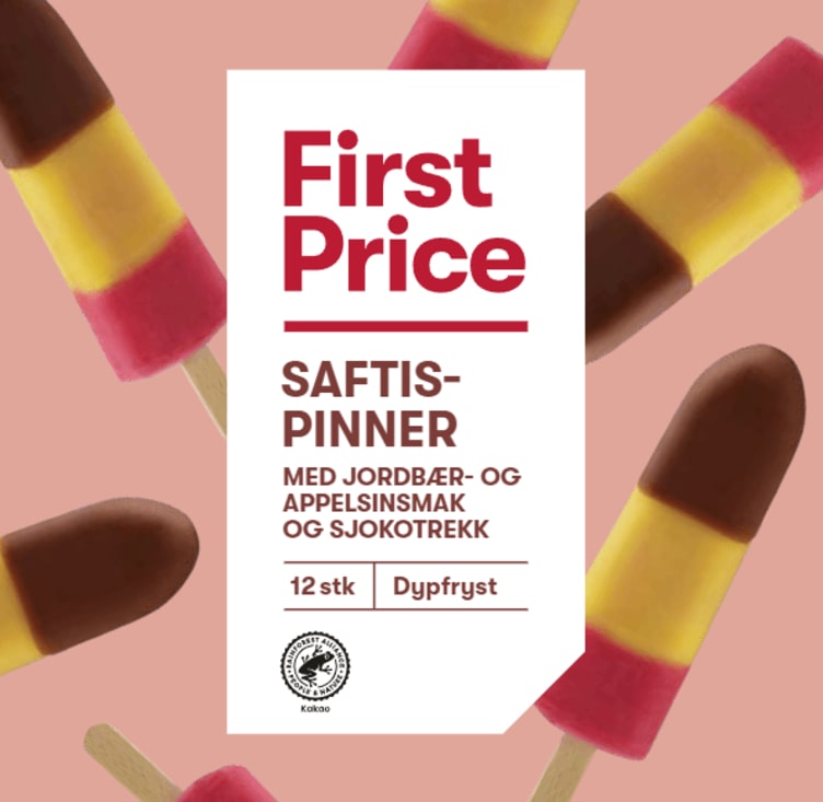 Saftis Jordbær/appelsinsmak 12stk