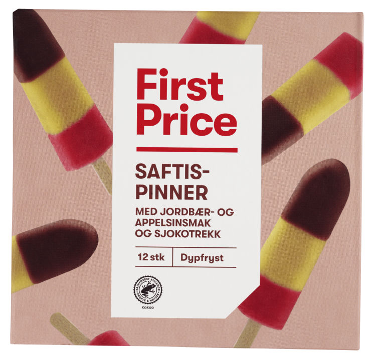 Saftis Jordbær/appelsinsmak 12stk