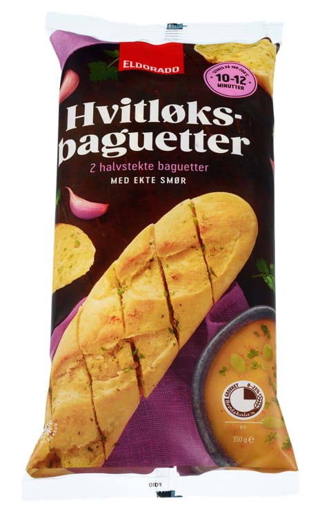 Hvitløksbaguetter 2pk 350g Eldorado