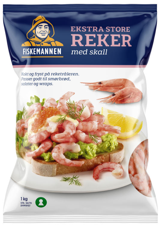 Reker Frosne m/skall 50/70 1kg Fiskemannen