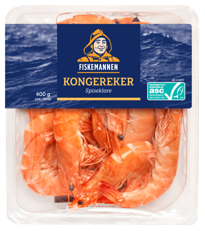 Kongereker m/skall 400g Fiskemannen Asc