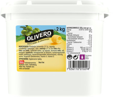Olivero Smør- og Olivenolje 2kg