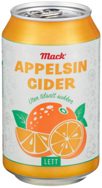 Appelsin Cider Lett 0,33l bx Mack