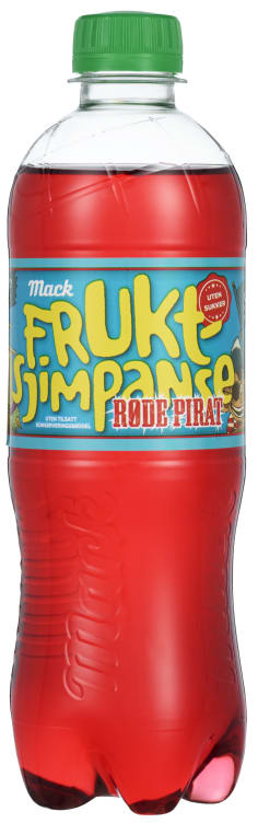Fruktsjimpanse Røde Pirat u/Sukker 0,5l flaske