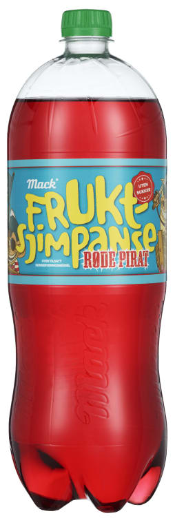 Fruktsjimpanse Røde Pirat u/Sukker 1,5l flaske Mack