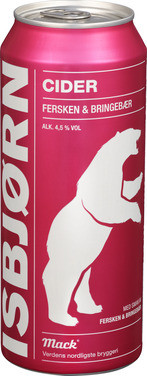 Isbjørn Cider Fersken/bringebær 0,50l bx Mack