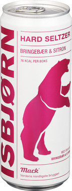 Isbjørn Hard Seltzer Bringebær/sitron 0.33l bx