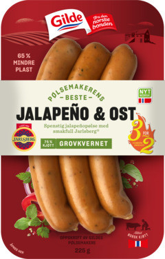 Jalapeño og Ostepølse 225g