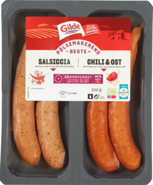 Salsiccia og Chili og Ostepølse 300g