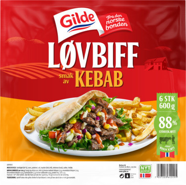 Løvbiff Kebab 600g Gilde