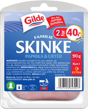 Familieskinke Paprika og Urter 90g