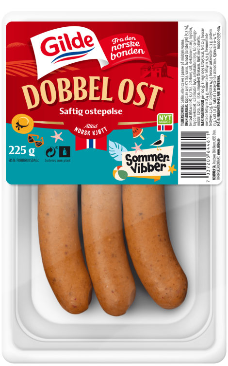 Spesialpølse Dobbel Ost 225g Gilde