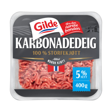 Karbonadedeig Storfe uten Salt og Vann 5% 400g Gilde