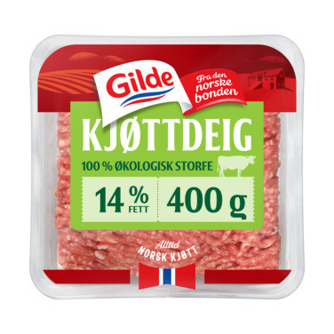 Økologisk Kjøttdeig Storfe uten Salt og Vann 14% 400g Gilde