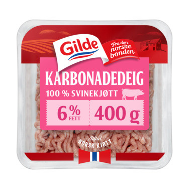 Karbonadedeig Svin uten Salt og Vann 6% 400g Gilde