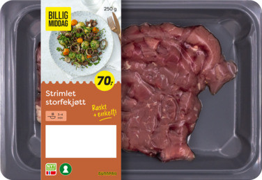 Billig Middag Storfe Strimler 250g