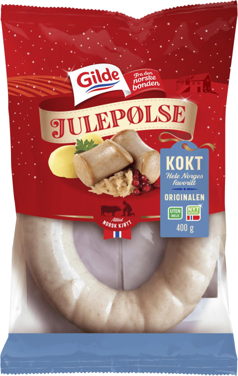 Julepølse Kokt 400g Gilde