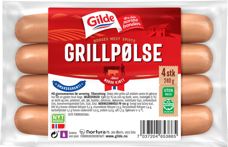 Grillpølse 240g Gilde