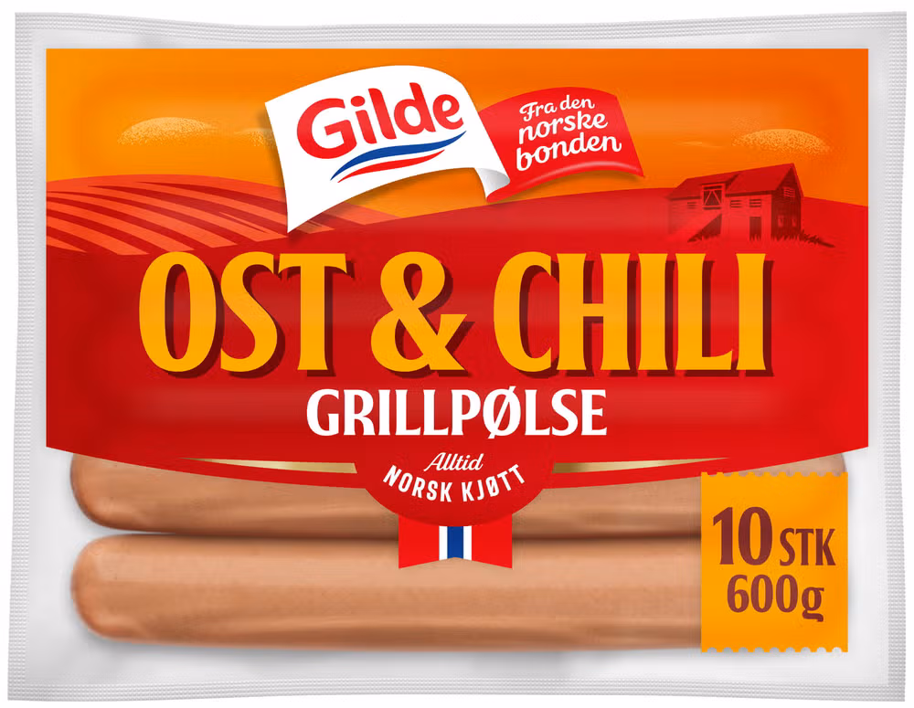 Grillpølse Ost & chili, 600 g