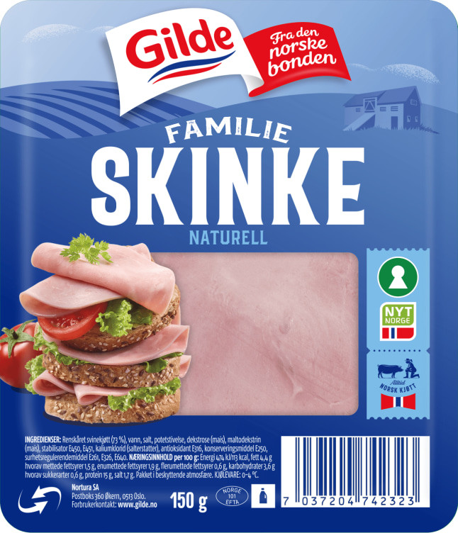 Familieskinke skivet 150g Gilde