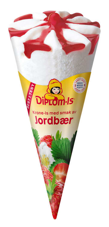 Krone-Is Jordbær 125ml Diplom-Is