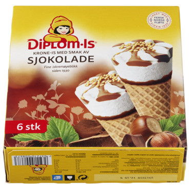 Diplom-is Krone-is Sjokoladesmak 6stk