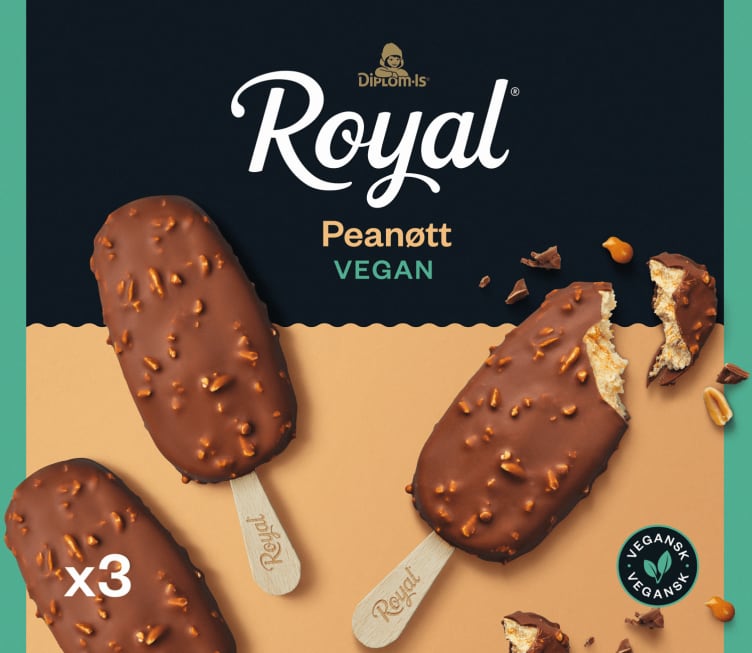 Royal Peanøtt Vegan 3pk Diplom-Is