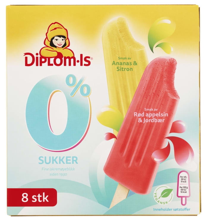 Lollipop 0% Sukker 8stk Diplom-Is