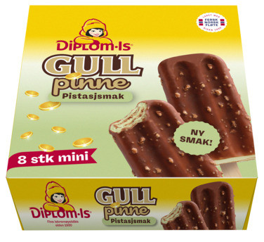 Diplom-is Gullpinne Pistasj 8stk