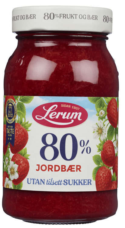 Jordbærsyltetøy u/Sukker 330g Lerum