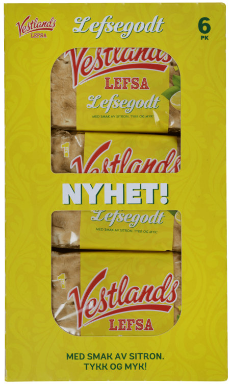 Vestlandslefsa Singelpakkede Sitron 345g