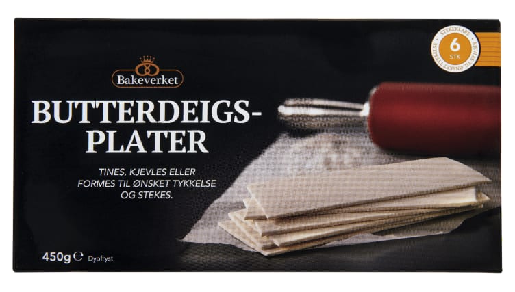 Butterdeigsplater 75gx6stk Bakeverket