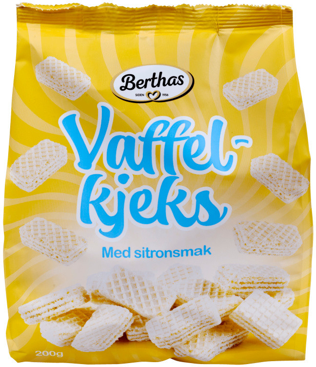 Vaffelkjeks Sitron 200g Berthas