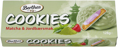 Matcha Jordbær Cookies 128g Berthas