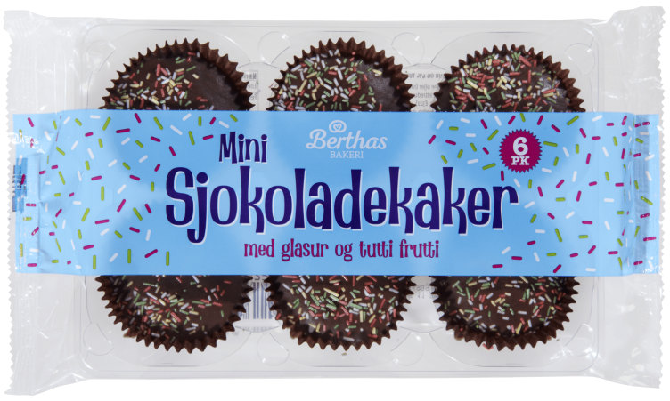 Sjokoladekake Tutti Frutti 6pk 150g Berthas
