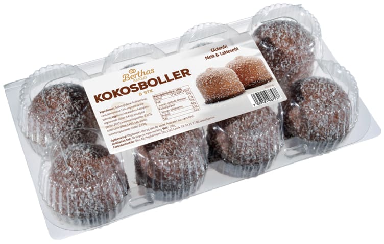 Kokosboller 8stk 200g Berthas