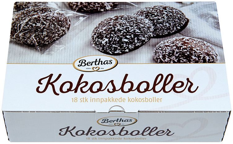 Kokosboller 18stk 414g Berthas