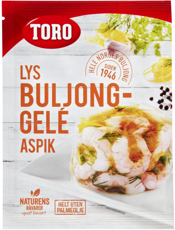 Buljonggele Lys Aspik 22g Toro