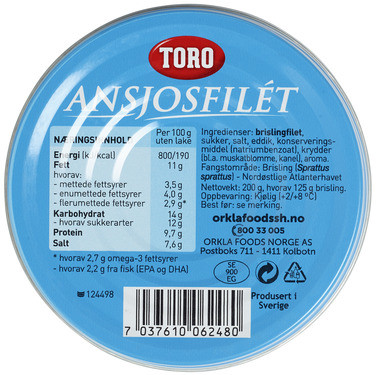 Ansjosfilet 200g Toro
