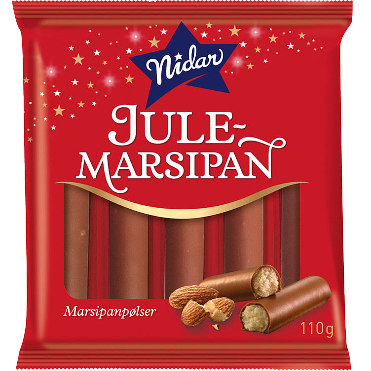Marsipanpølser 5stk 110g Nidar
