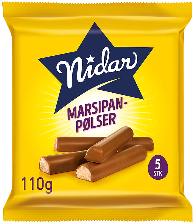 Marsipanpølser 5stk Nidar