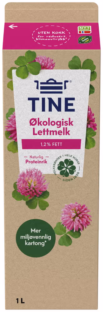 Tine Økologisk Lettmelk 1,2%, 1 l